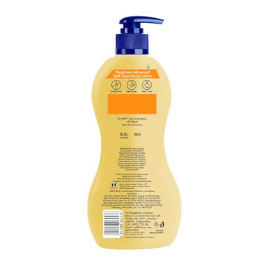 Parachute Advansed Soft Touch Body Lotion for Women & Men, All Skin types, 400ml | Pure Coconut Milk & Honey, 100% Natural, 72h Moisturisation